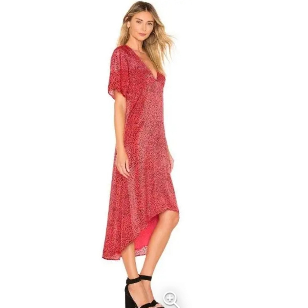 HOUSE Of HARLOW x REVOLVE ALONZA ASYMMETRICAL ANIMAL PRINT V NECK DRESS …